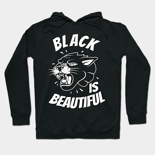 Black Is Beautiful Panther Black Cat Hoodie by Foxxy Merch